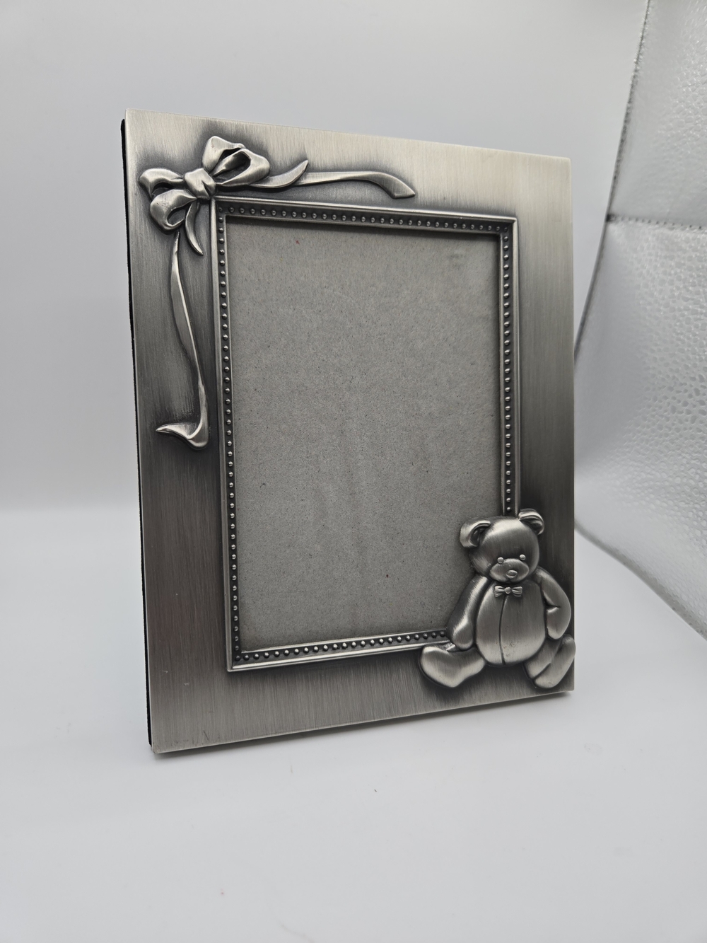 Teddy Bear Metal Photo Frame - Silver